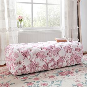 LoveShackFancy Garden Damask Upholstered Lounge Bench | Pottery