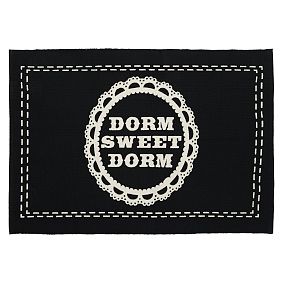 Dorm Sweet Dorm Mat, Black/White