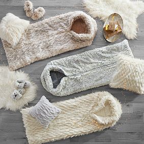Snow Cat Faux-Fur Sleeping Bag