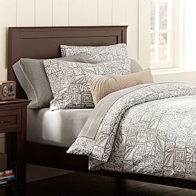 Tiki Duvet Cover + Pillowcases, Gray