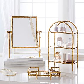 Gold Bamboo Mirrored Tray