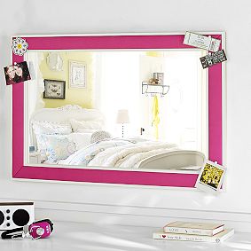 Pop Color Pinboard Mirror, Pink