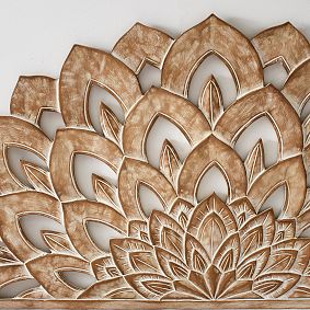 Wood Carved Faux Headboard