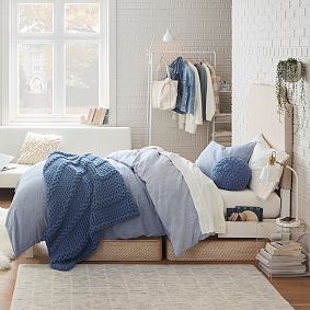 Button-Down Chambray Duvet Cover