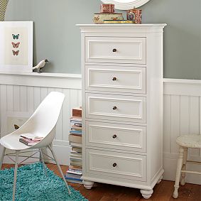 Chelsea Storage Bed &amp; 5-Drawer Tower Dresser - Simply White