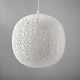 Large Filigree Punched Metal Pendant