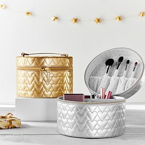 Quilted Metallic Beauty Travel Case
