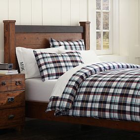 Mariner Madras Duvet, Navy/Dark Red