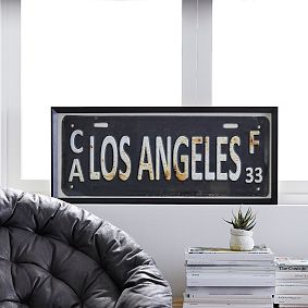 Los Angeles Framed Art, 33.25"x14.25"