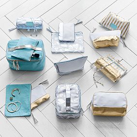 Shine On Jewelry Roll, Silver Hearts