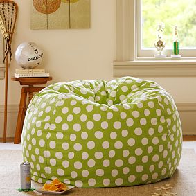 Large Mint Painted Dot Beanbag