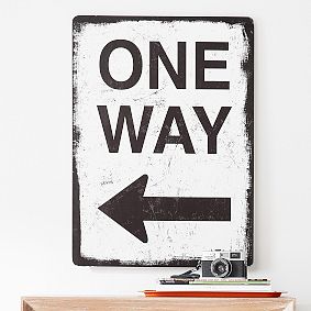 One Way Metal Sign