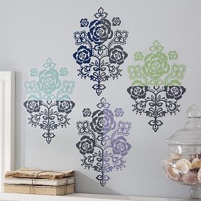Boho Blockprint Blue Multi Wall Decal