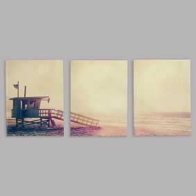 Lifeguard Tower Canvas Triptych, 54"x24"