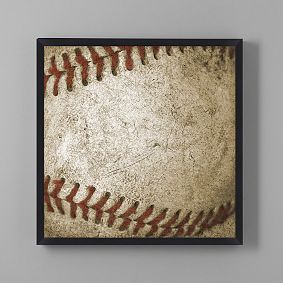Weathered Ball Framed Art, 28"x28"