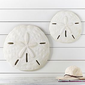 Resin Sand Dollar Decor, Set Of 2