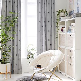 Open Box:  Pom-Pom Appliqué  Blackout Curtain