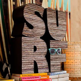 Upcycled "Surf" Letters