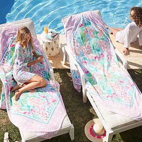 Lilly Pulitzer Via Flora for Two Beach Towel UPF 50+
