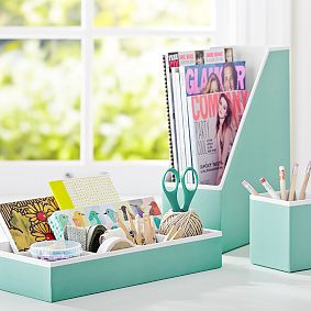 Printed Desk Accessories - Solid Pool with White Interior