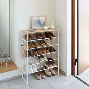 Wood Top 5-Tier Shoe Rack