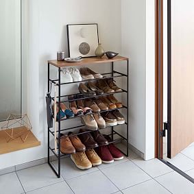 Wood Top 5-Tier Shoe Rack