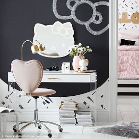 Dusty Blush Lustre Velvet Heart Airgo Swivel Desk Chair