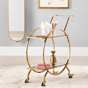 Gold Round Beauty Cart