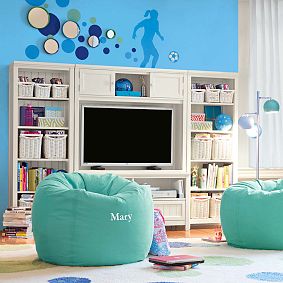 Large Pool Washed Twill Bean Bag Chair