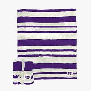 College Cable-Knit Stripe Throw