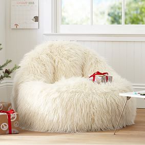 Furlicious Faux-Fur Ivory Leanback Lounger