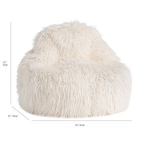 Furlicious Faux-Fur Ivory Leanback Lounger