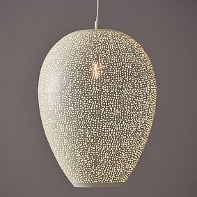 Teardrop Punched Metal Pendant