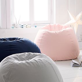 Large Enzyme Washed Canvas Blush Bean Bag Chair Slipcover