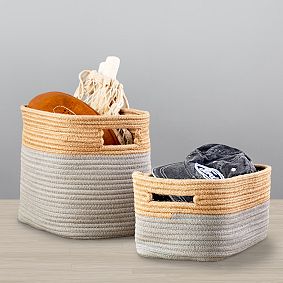 Tonal Rope Baskets, Gray