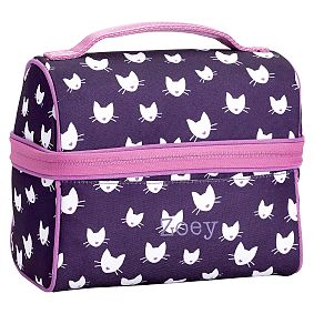 Gear-Up Dark Purple Kitten Retro Lunch Bag