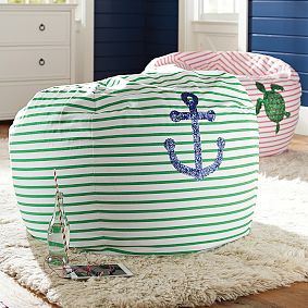Large Anchor Sea Breeze Stripe Beanbag