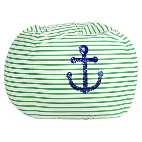 Large Anchor Sea Breeze Stripe Beanbag