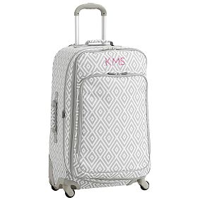 Jet Set Gray Preppy Diamond Checked Spinner