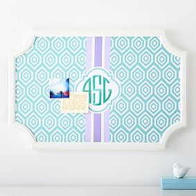 Scallop Monogram Pinboard- Pool Diamond Pop