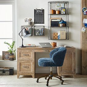 Open Box:  Chamois Midnight Wingback Swivel Desk Chair