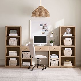 Keaton Storage Desk &amp; Bookcase Super Set (100"w x 17"d)