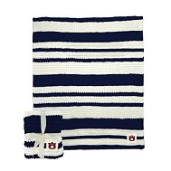 College Cable -Knit Stripe Throw - Auburn University