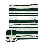 College Cable -Knit Stripe Throw - Baylor University