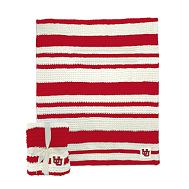 College Cable -Knit Stripe Throw - University of Utah