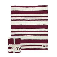 College Cable -Knit Stripe Throw - University of Montana