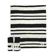 College Cable -Knit Stripe Throw - University of Iowa