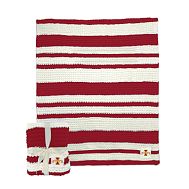 College Cable -Knit Stripe Throw - Iowa State University