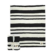 College Cable -Knit Stripe Throw - Purdue University