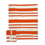 College Cable -Knit Stripe Throw - Oklahoma State University
